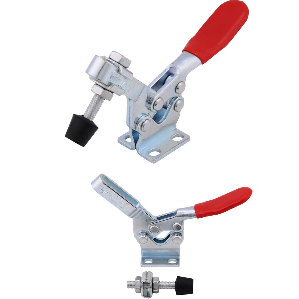 [Australia - AusPower] - Benliudh 2 Pack Horizontal Quick-Release Toggle Clamp, 500lbs Capacity Toggle Clamp Adjustable Hand Tool 225D GH-225-D 