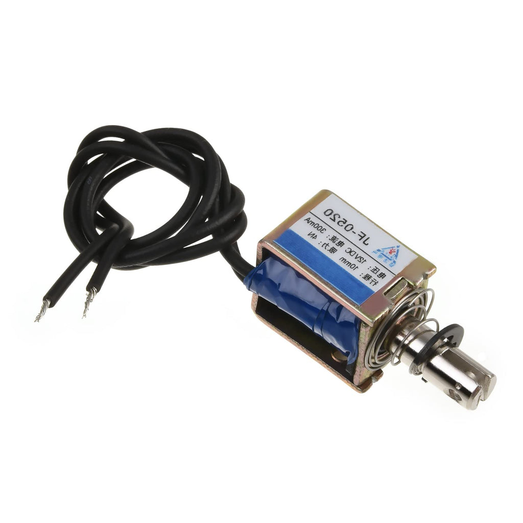 [Australia - AusPower] - Heyiarbeit DC 12V 4N Push Pull Type Solenoid Electromagnet 0.3A 3.6W 10mm Stroke Open Frame Solenoid, Linear Motion, JF-0520-12V 