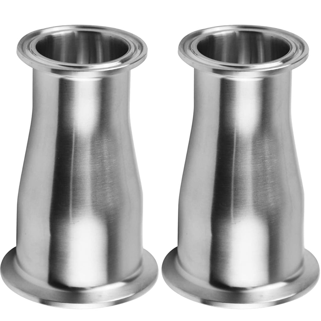 [Australia - AusPower] - Beduan Reducer Tri Clamp Ferrule Stainless Steel 304 Sanitary Fitting 2" Tube OD to 1-1/2" Tube OD(Pack of 2) Pack of 2 