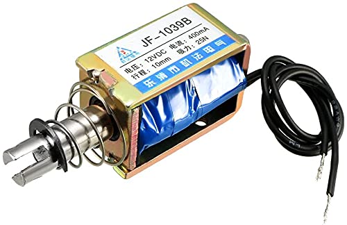 [Australia - AusPower] - Heyiarbeit DC 12V 25N Push Pull Type Solenoid Electromagnet 0.4A 4.8W 10mm Stroke Open Frame Solenoid, Linear Motion, JF-1039B-12V 