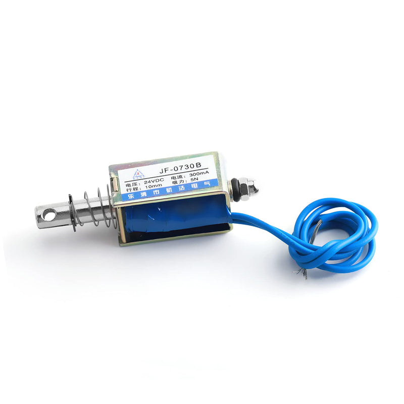 [Australia - AusPower] - Heyiarbeit DC 24V 5N Push Pull Type Solenoid Electromagnet 0.3A 7.2W 10mm Stroke Open Frame Solenoid, Linear Motion, JF-0730B-24V 