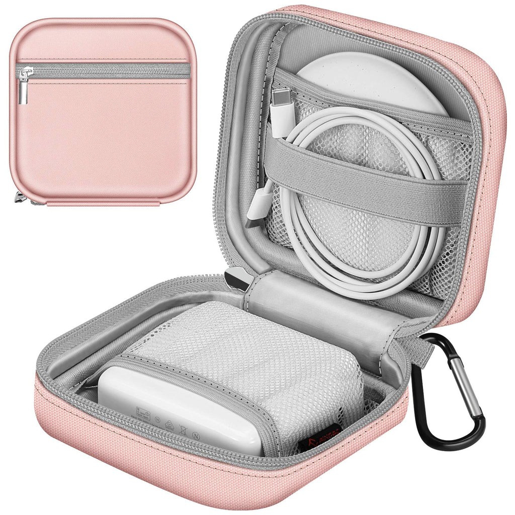 [Australia - AusPower] - FINPAC Charger Case for MacBook, Small Electronic Organizer Bag for MacBook Power Adapter, Portable Pouch Travel Storage for Laptop Accessories, Magic Mouse, USB Drives, GoPro, Gadgets, Tech Gear Rose Gold 