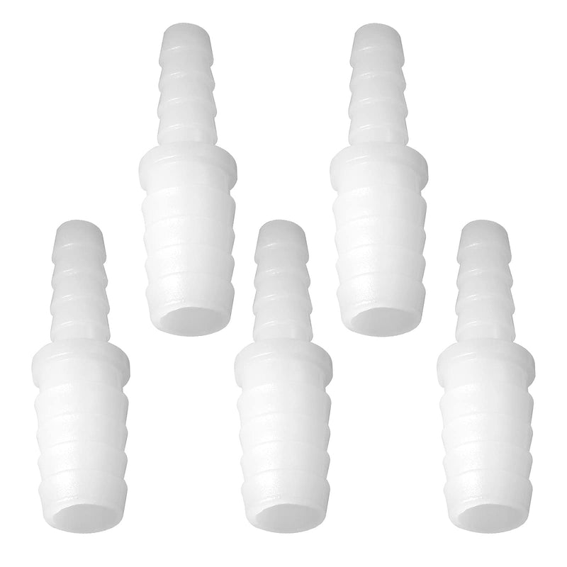 [Australia - AusPower] - Bonsicoky 5Pcs Plastic Hose Barb Reducer Fitting, 3/8" to 1/4" Hose Barb Union Adapter Connector Pipe Hose Fitting 3/8" x 1/4" Hose Bar 