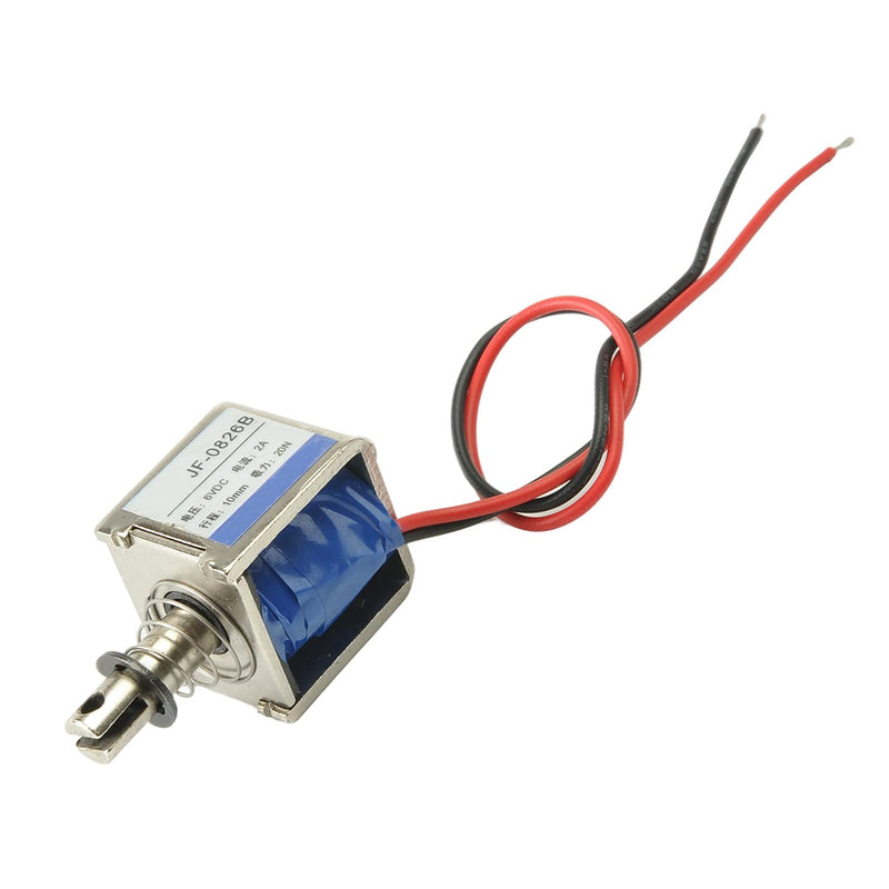 [Australia - AusPower] - Heyiarbeit DC 6V 20N Push Pull Type Solenoid Electromagnet 2A 12W 10mm Stroke Open Frame Solenoid, Linear Motion, JF-0826B-6V 