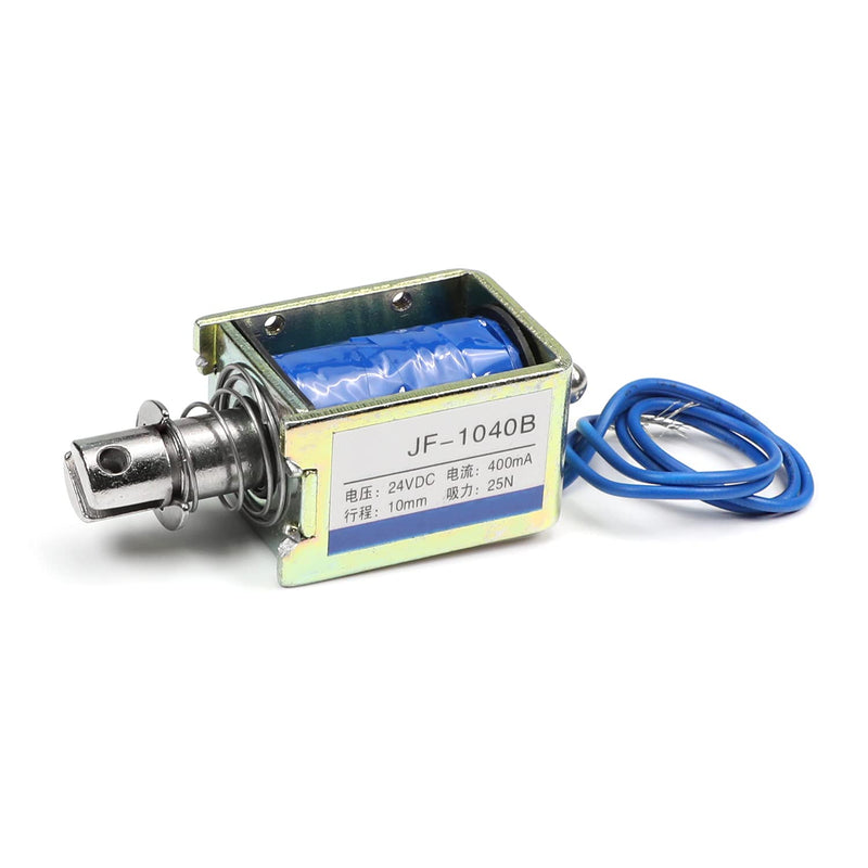 [Australia - AusPower] - Heyiarbeit DC 24V 25N Push Pull Type Solenoid Electromagnet 0.4A 9.6W 10mm Stroke Open Frame Solenoid, Linear Motion, JF-1040B-24V 