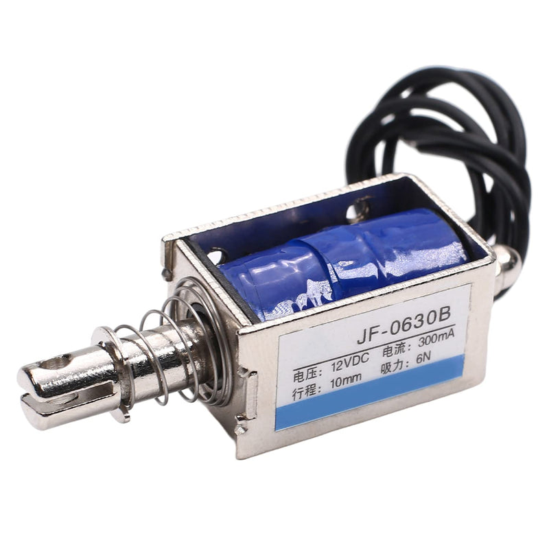 [Australia - AusPower] - Heyiarbeit DC 12V 6N Push Pull Type Solenoid Electromagnet 0.8A 9.6W 10mm Stroke Open Frame Solenoid, Linear Motion, JF-0630B-12V 