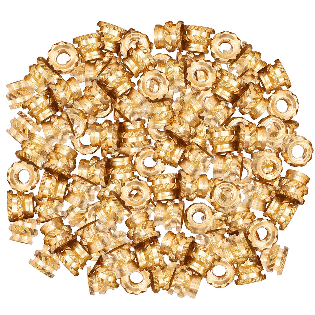 [Australia - AusPower] - Hilitchi 60Pcs Brass Knurled Nuts Threaded Heat Embedment Nut for Printing 3D Printer and More Projects (M2x3x3.5) M2x3x3.5-60PCS 