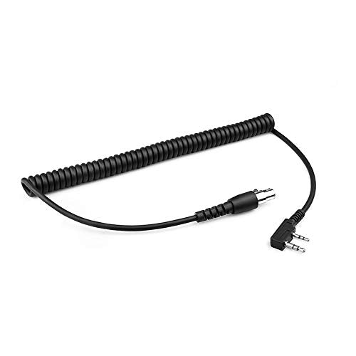 [Australia - AusPower] - Wirenest 2-pin to 5-pin Mini XLR Coiled Headset Cable for Kenwood, Baofeng Two Way Handheld Radios 