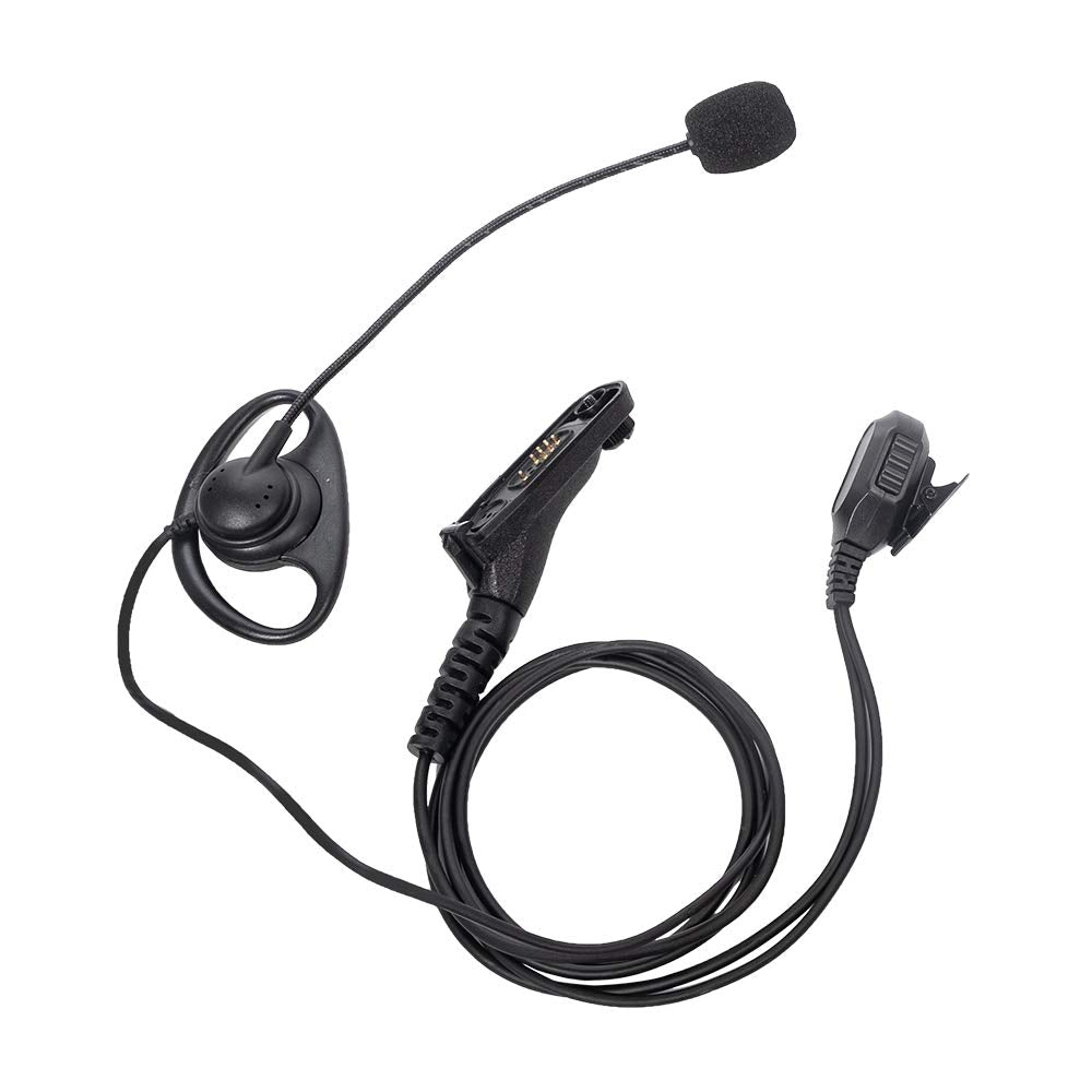 [Australia - AusPower] - Caroo D Shape Two Wire Earpieces Headset for Motorola Walkie Talkies Radios with Boom Mic PTT for APX6000 APX4000 APX7000 XPR6350 XPR6550 XPR7550 XPR7550e XPR7350 Two Way Radio 