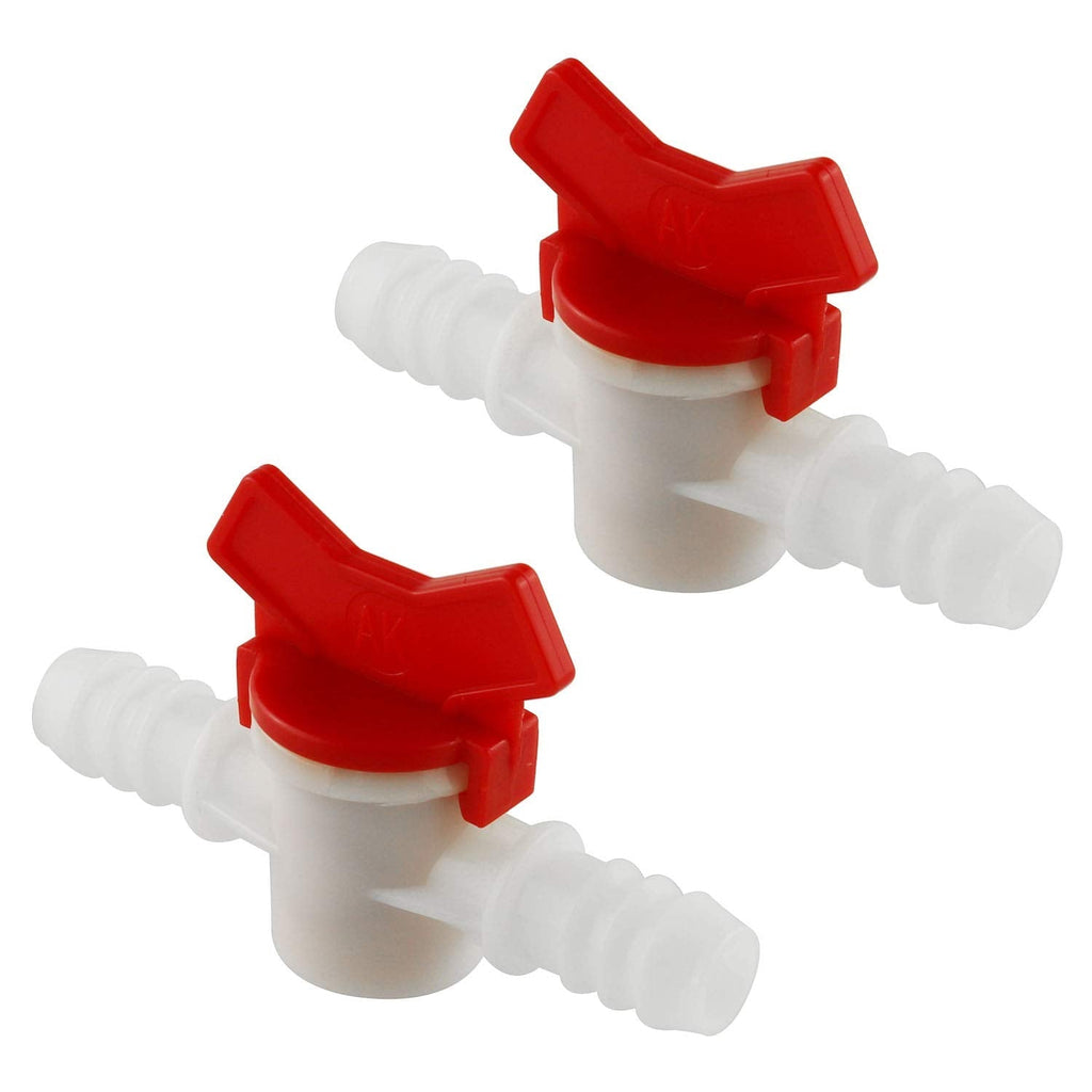 [Australia - AusPower] - DGZZI Barbed Ball Valve 2PCS 1/2-Inch ID In-Line Ball Valve Shut-Off Switch with Hose Barb for Drip Irrigation and Aquariums White 0.5 Inch 