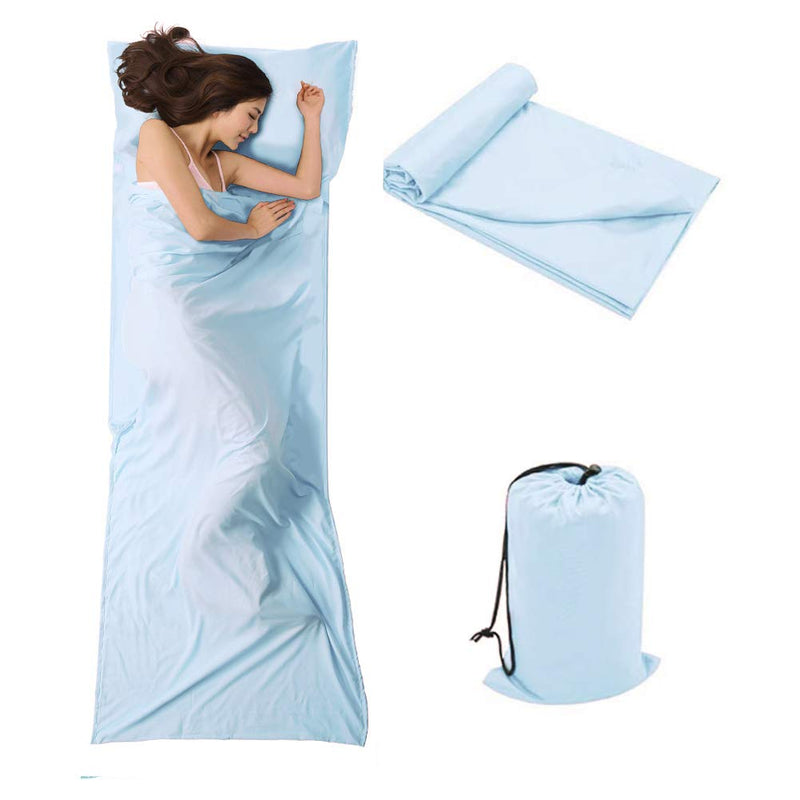 [Australia - AusPower] - OTDEST Travel and Camping Sheet Sleeping Bag Liner - Lightweight Compact and Portable Adult Sleeping Bag - Ideal for Traveling,Hostels and Camping Blue 