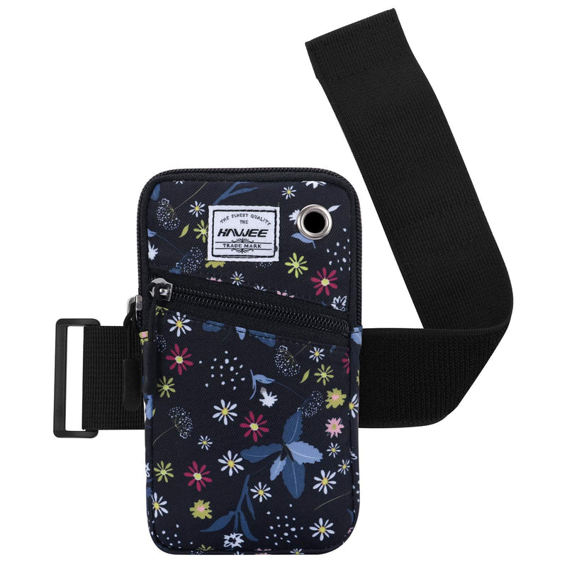 [Australia - AusPower] - HAWEE Cell Phone Arm Pack for Women Running Pouch Bag 6.28in Cellphone Armbands, Floral 