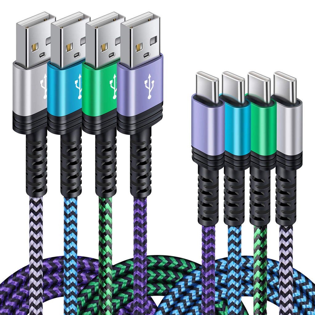 [Australia - AusPower] - 4Pack/6FT Phone Charger Type C Android Fast Charging Cord for Samsung Galaxy Note 20/21 Ultra 10, S21 S20 Plus S21 Ultra 5G,A01 A11 A21 A51 A71 A10E S10 S9 S8 LG K92 K51 for Google Pixel 5 4A 3A 4XL 
