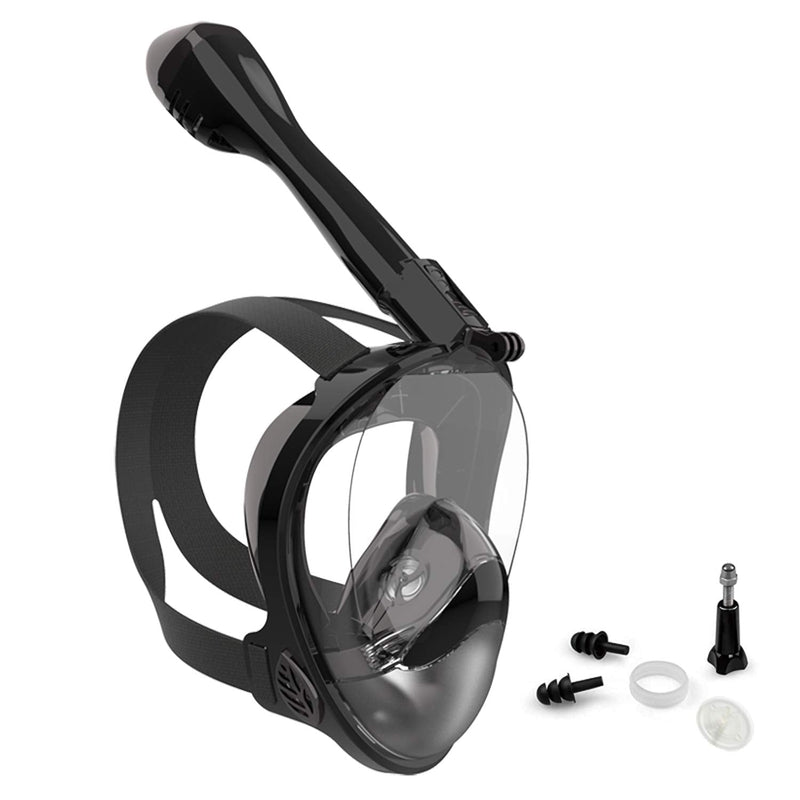 [Australia - AusPower] - Jwintee Full Face Snorkel Mask, Diving Mask for Kids and Adults,180° Panoramic View Snorkel Mask with Camera Mount, Safe Breathing, Anti-Leak&Anti-Fog Black/black Medium 