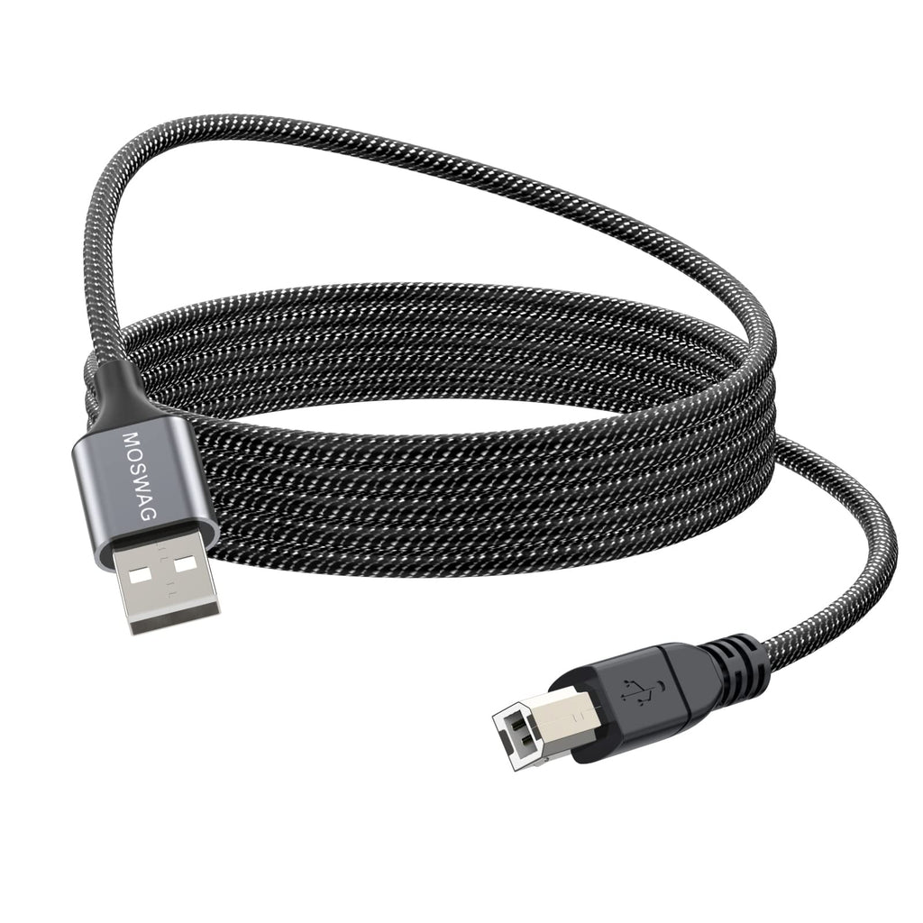 [Australia - AusPower] - MOSWAG USB Printer Cable 6.6FT/2Meter USB Printer Cord Durable USB 2.0 Type A Male to B Male Scanner Cord High Speed for HP,Canon,Dell,Epson,Lexmark,Xerox,Brother,Samsung and More Black 