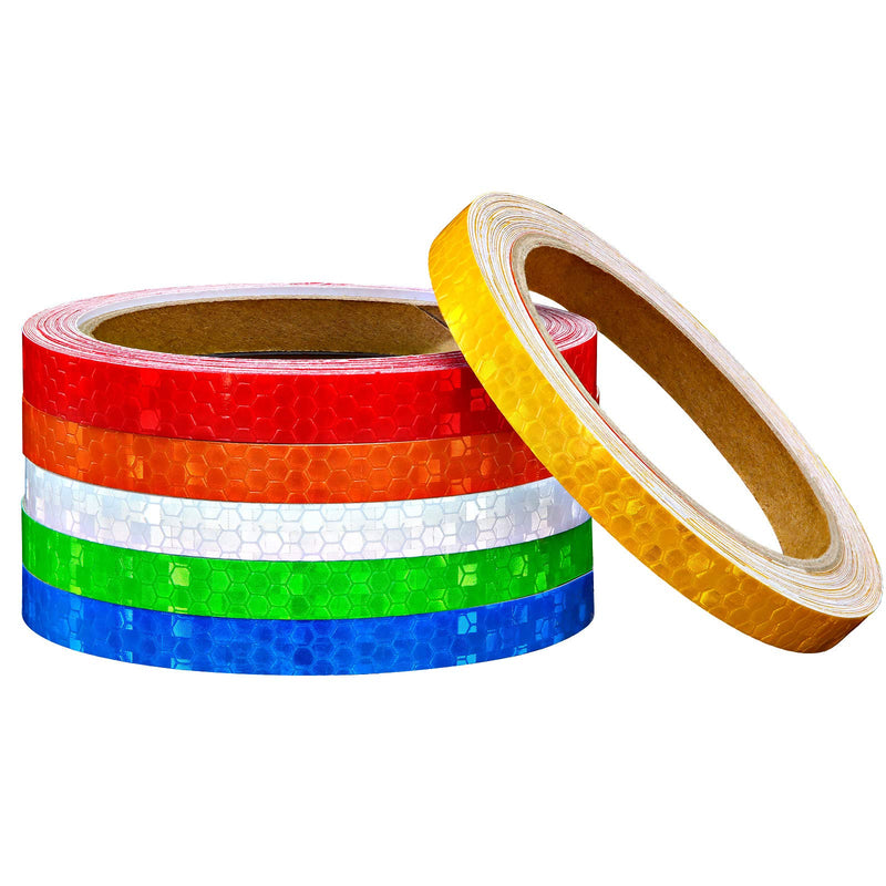[Australia - AusPower] - 6 Rolls Reflective Tapes 6 Colors Reflective Warning Tape Night Safety Sticker, Silver, Blue, Red, Yellow, Orange, Green (0.4 Inch x 157 Feet) (0.4 Inch x 157 Feet) (0.4 Inch x 157 Feet) 0.4 Inch x 157 Feet 