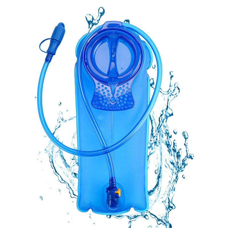 [Australia - AusPower] - BQA Hydration Water Bladder Reservoir for Hiking Biking Climbing Cycling Running, Large Opening Blue 2L 