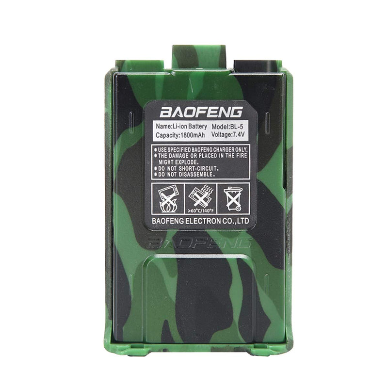 [Australia - AusPower] - Baofeng BL-5 7.4V 1800mAh Big Capacity Li-ion Battery Compatible with Baofeng UV-5R BF-8HP UV-5RX3 RD-5R UV-5RTP UV-5R MK2 MK3X MK5 Plus UV-5RE Etc Two Way Radio (1Pack Camouflage) 1Pack Camouflage 