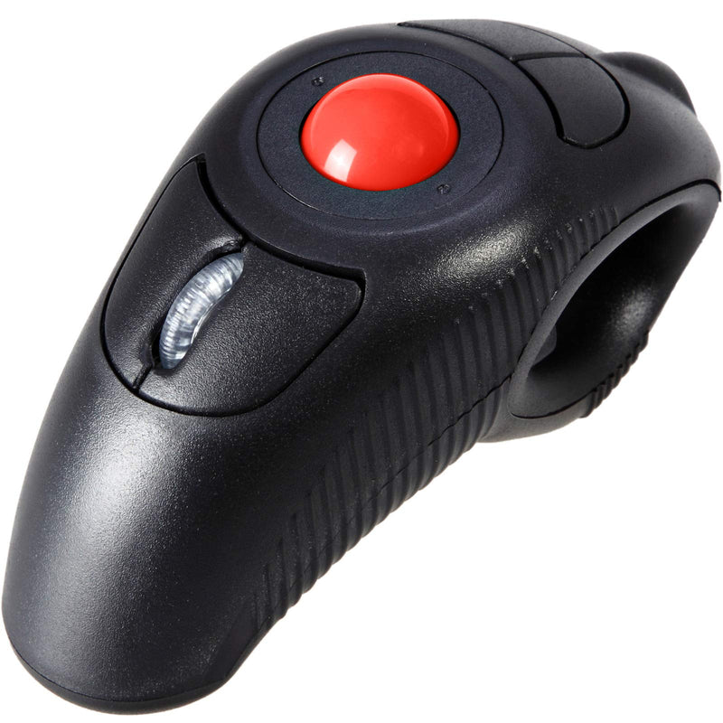 [Australia - AusPower] - EIGIIS 2.4G Ergonomic Trackball Finger Handheld USB Wireless Mouse for PC Laptop Mac Left and Right Handed User (Black Wireless Red TrackBall) Black Wireless Red TrackBall 