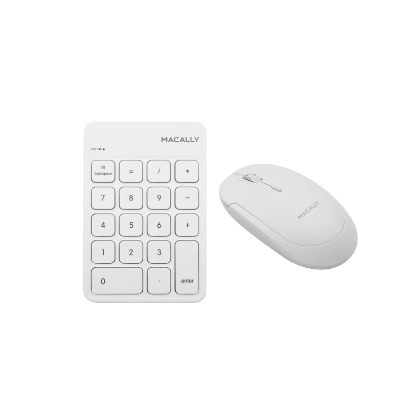 [Australia - AusPower] - Macally Wireless Bluetooth Numeric Keypad and Wireless Bluetooth Mouse for Mac and PC, Calculate Efficiently 