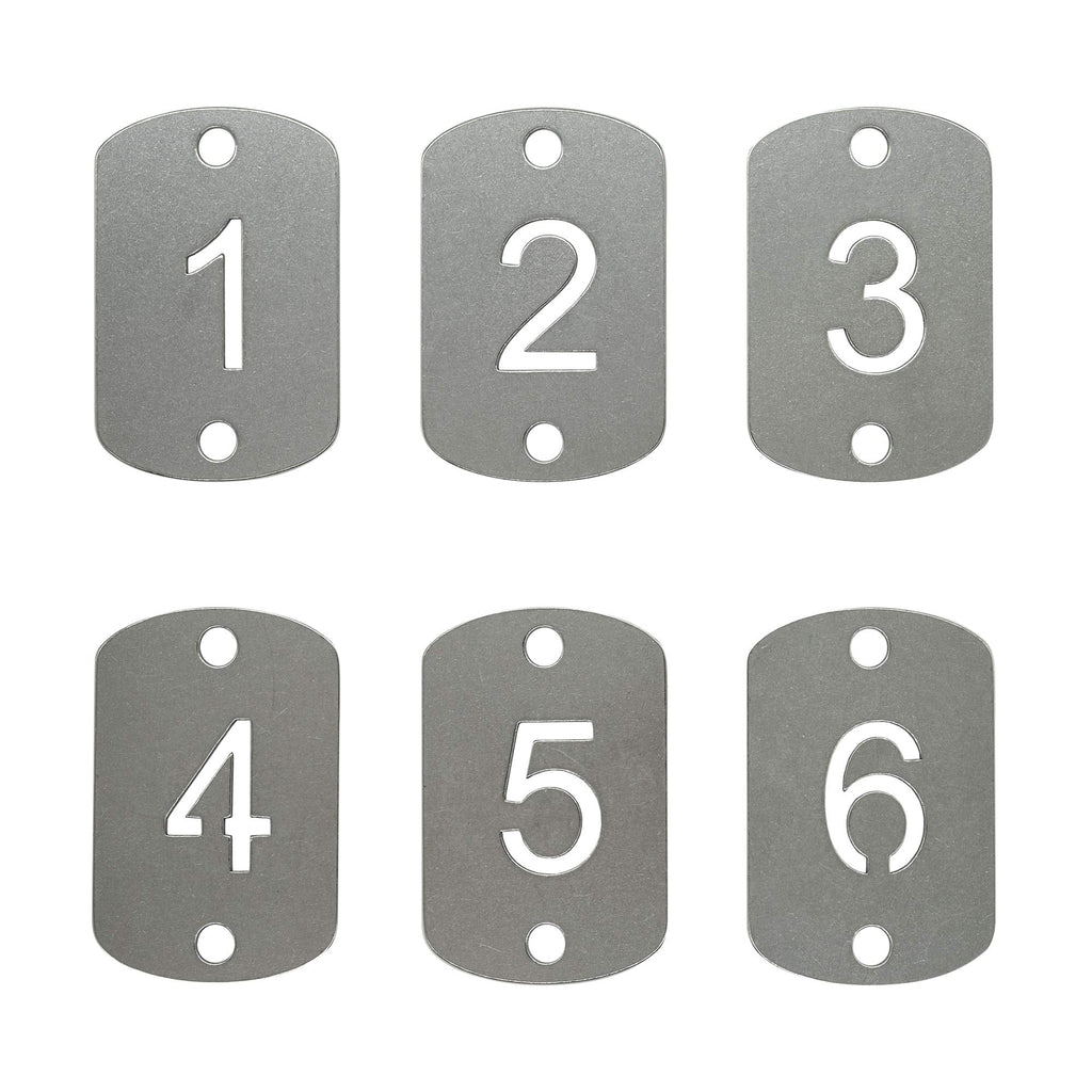 [Australia - AusPower] - StayMax Rectangular Hollowed Stainless Steel Number Tags Key Tags with Two Holes (1-10) 1-10 