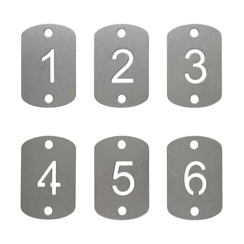 [Australia - AusPower] - StayMax Rectangular Hollowed Stainless Steel Number Tags Key Tags with Two Holes (1-10) 1-10 