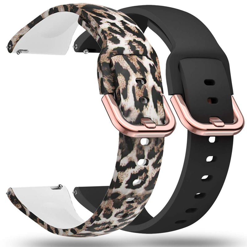 [Australia - AusPower] - smaate Slim Replacement Band Only for Veryfitpro ID205L Smart Watch ID205U ID205 ID205S ID215G, Silicon Watch Strap Small Leopard-Black 