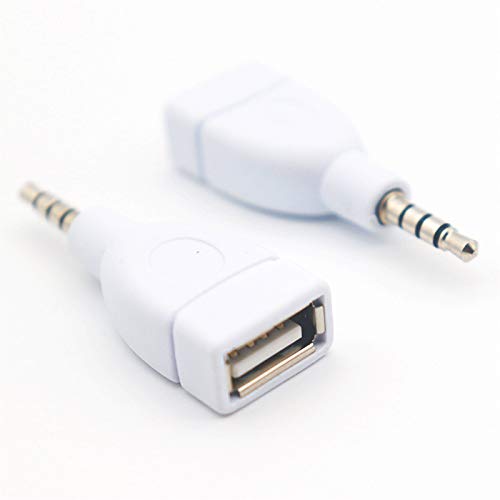 [Australia - AusPower] - VizGiz 2 Pack 3.5 to USB Adapter 3.5mm Male Jack to USB 2.0 Female Plug Converter AUX Audio Auto Car Accessories for Input MP3 from Flash U-Disk 
