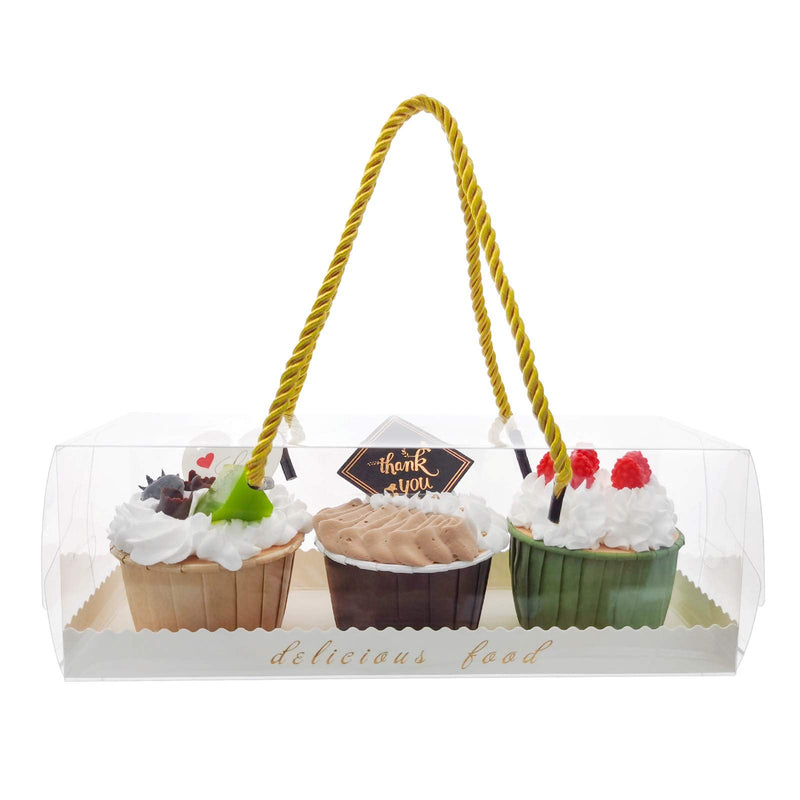 [Australia - AusPower] - NONEMEY Clear Pastry Boxes, PVC Boxes with Handle and Paperboard for Bakery Cupcakes Candy, Portable Package for Birthday Wedding and Show Party (Transparent 8.8×3×3inch；22.5×7.8×7.8cm/10pcs) Transparent 8.8×3×3inch；22.5×7.8×7.8cm/10pcs 