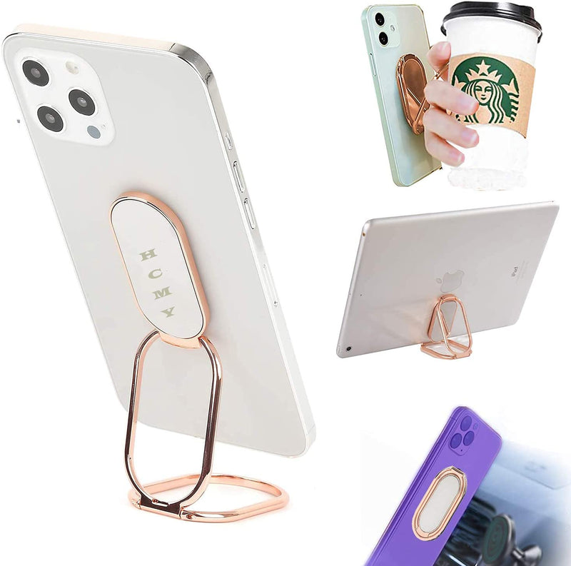 [Australia - AusPower] - Phone Ring Holder Finger Kickstand, Foldable Metal Rose Gold 360 Rotation Ultra-Thin Cell Phone Back Hand Grip for Magnetic Car Mount & Desk, Adjustable Cellphone Stand for iPhone All Smartphones Case 