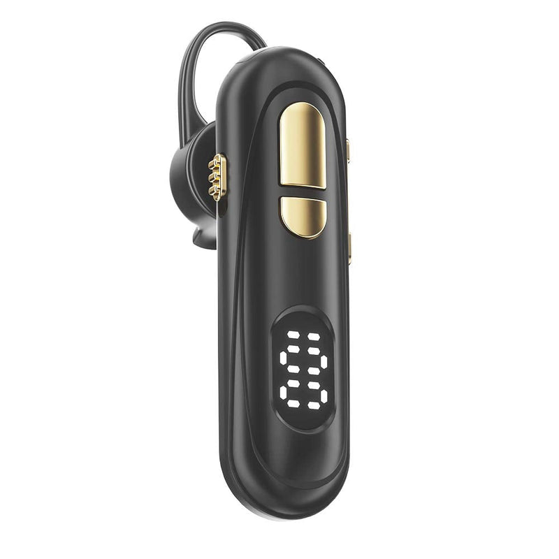 [Australia - AusPower] - Mini Bluetooth Headset V5.1, HD Voice Noise Cancelling, 30H Talking Time, Digital Capacity Single Wireless Earbud Compatible with iPhone and Android, Handsfree Bluetooth Earpiece for Office BlackGold 