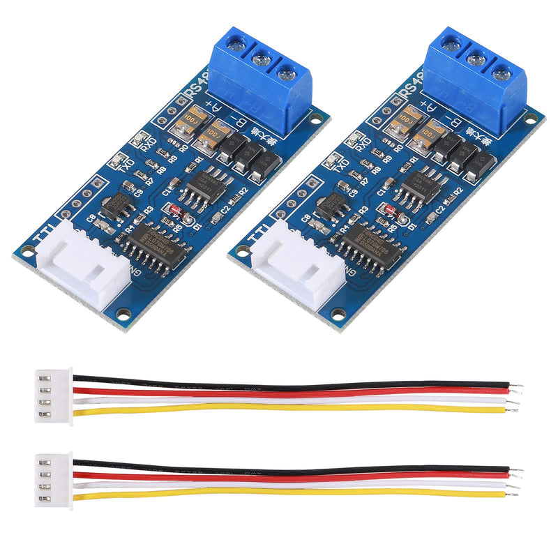 [Australia - AusPower] - 2Pack TTL to RS485 Adapter Module, 485 to TTL 3.3V/5.0V Signals Serial Port Power Supply Converter with Indicator Lights 