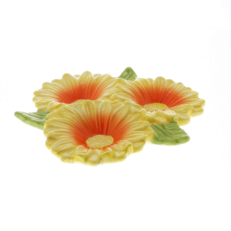 [Australia - AusPower] - Three Section Snack Dish Sunflower Condiment Dish 