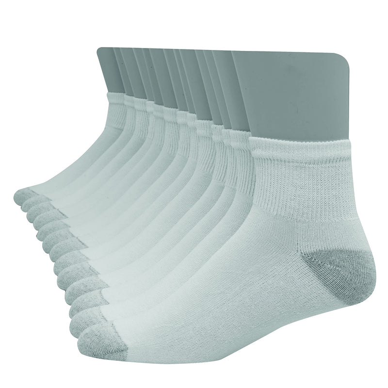 [Australia - AusPower] - Hanes Ultimate mens Freshiq Cool Comfort Reinforced Ankle Socks, 12-pair Pack 6-12 White 