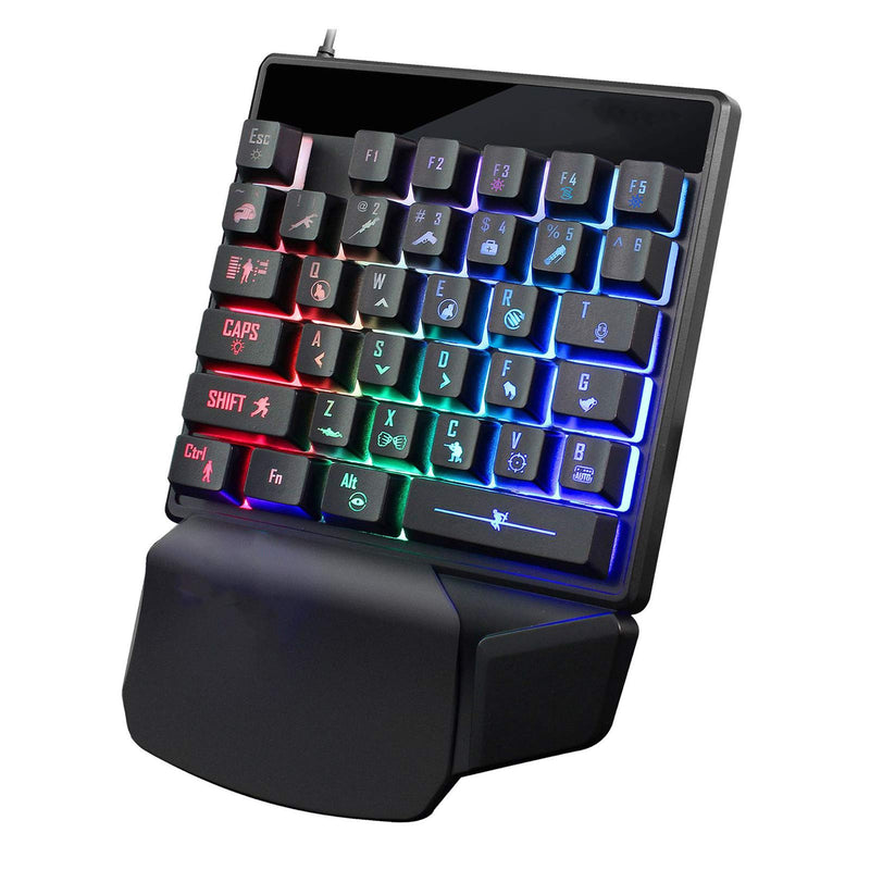 [Australia - AusPower] - SH-RuiDu Wired Gaming Keypad with RGB Backlight 35 Keys One-Handed Keyboard 