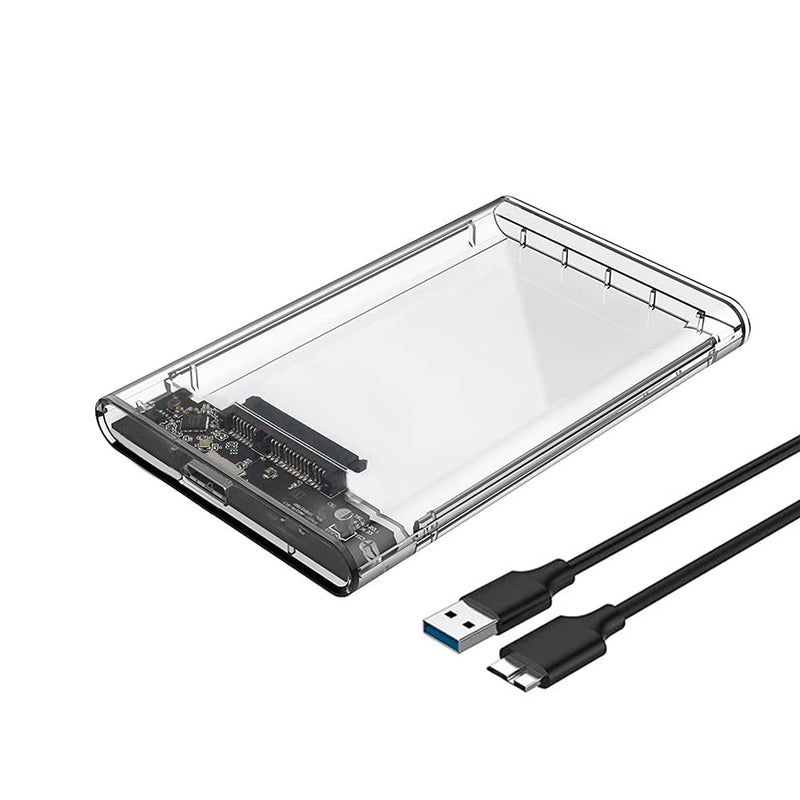 [Australia - AusPower] - Reletech 2.5" External Hard Drive Enclosure, SATA to USB 3.1 Tool-Free Clear for 2.5 Inch SSD & HDD 9.5mm 7mm External Hard Drive Case Supports UASP SATA 