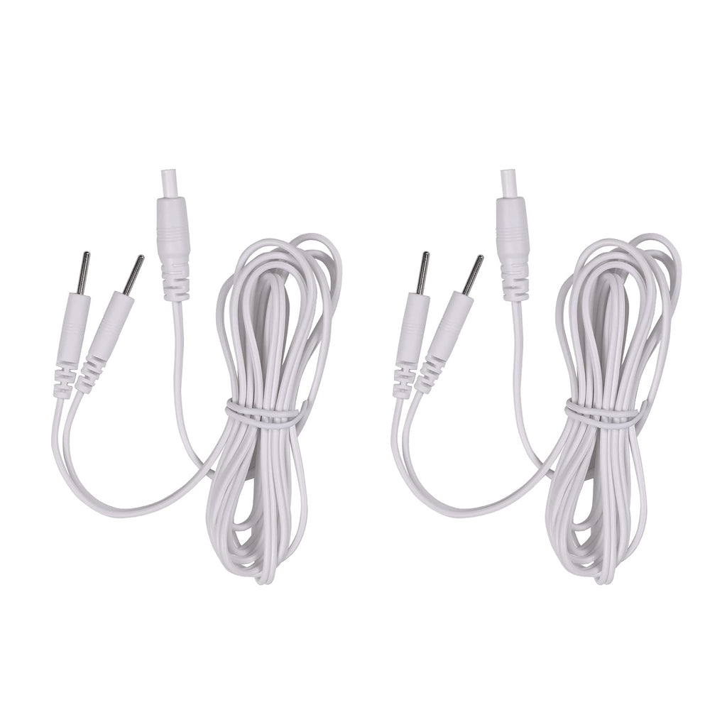 [Australia - AusPower] - 2 Count TENS Wires Pin Electrode Wires for TENS Unit Electrodes Cords Lead Wires TENS Cable 2 Count (Pack of 1) 