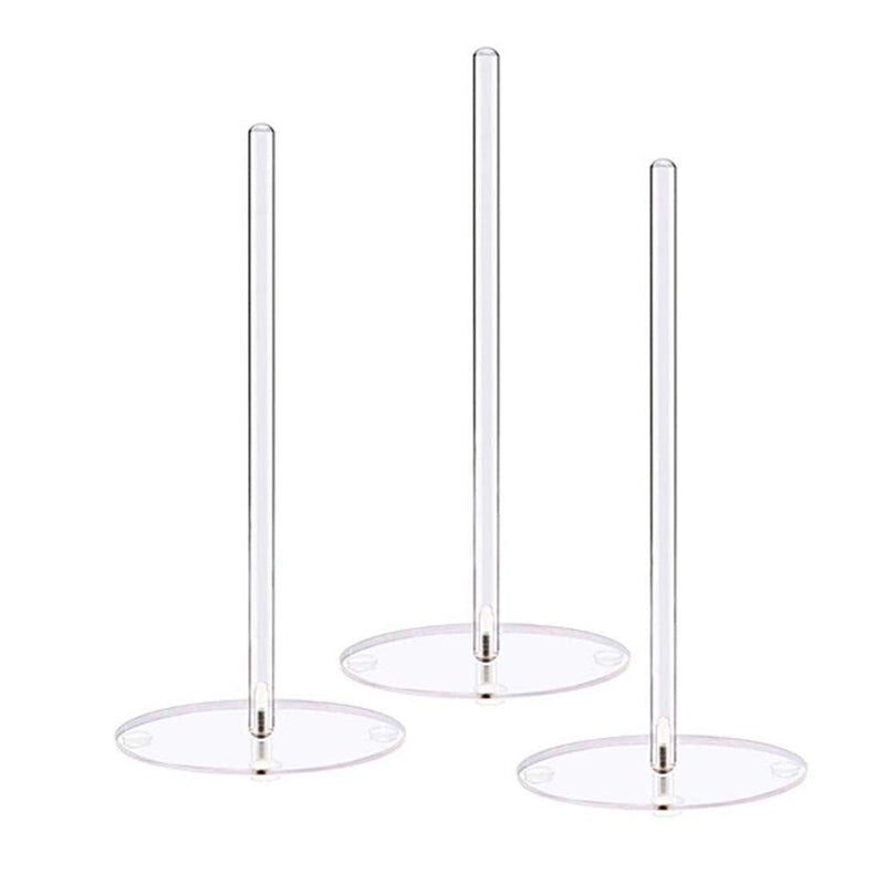 [Australia - AusPower] - 3Pcs Acrylic Donut Stands, Bagel Stand, Clear Dessert Cake Display, Doughnut Holder Tower for Wedding, Baby Shower, Birthday Parties, Sweet Tables (12 Inch, Round) 3pcs 
