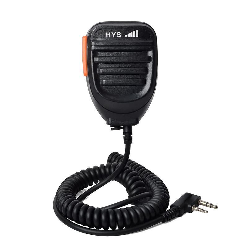 [Australia - AusPower] - HYSHIKRA Handheld Speaker Shoulder Microphone HT Mic with 7.5ft Cable for Baofeng UV-5R Series BF-888S Retevis H-777 RT22 RT21 TYT Kenwood TK-240 TK-250 TK-255 2-Way Radio Walkie-Talkie (Orange PTT) 