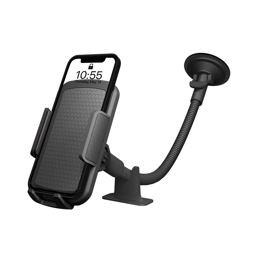 [Australia - AusPower] - TALK WORKS Car Phone Mount Windshield or Dashboard – Flexible Gooseneck Suction Cup Cell Phone Holder for Dash & Window – Compatible with Apple iPhone, Android Smartphones 