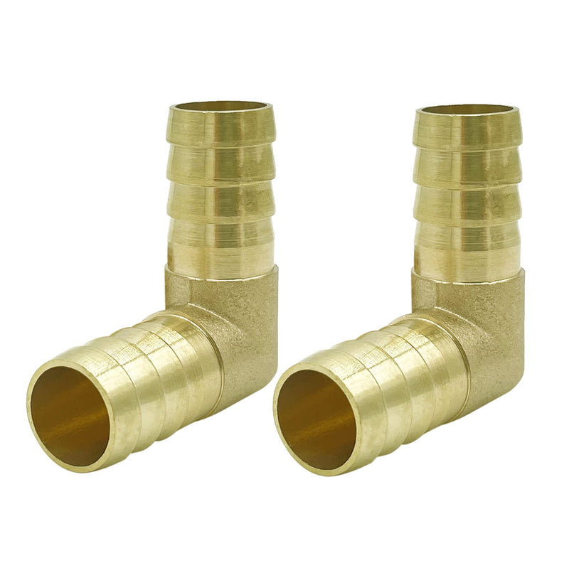 [Australia - AusPower] - Metaland Brass 3/4" Hose Barb Elbow 90 Degree L Right Angle Barbed Fitting Water Fuel Air (Pack of 2) 3/4"Barb x 3/4"Barb 