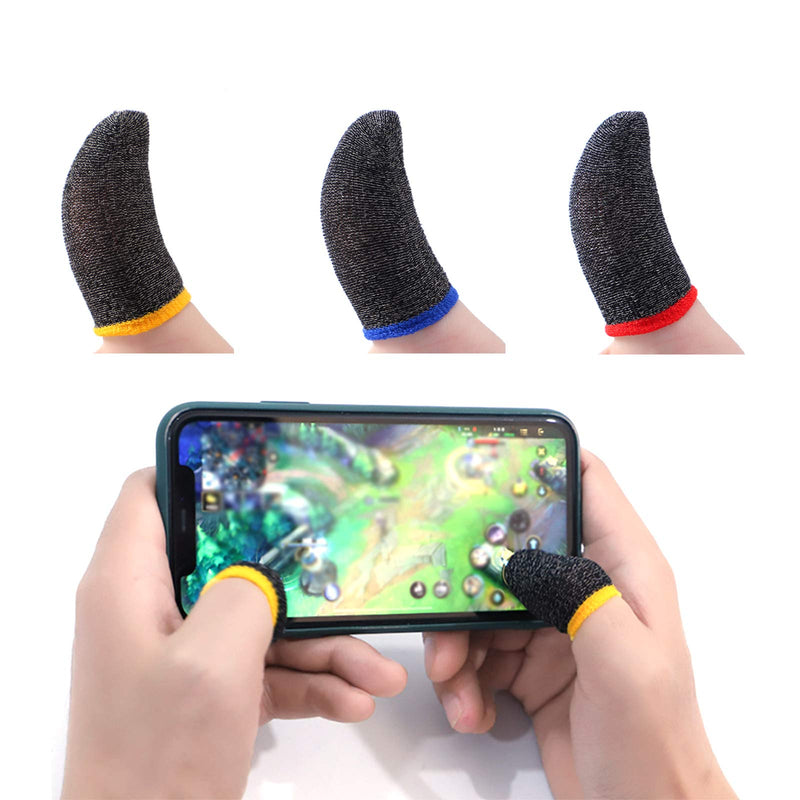 [Australia - AusPower] - 30Pcs Finger Sleeves for Gaming, Mobile Game Controller Thumb Sleeves, Anti-Sweat Breathable Seamless Touchscreen Finger Cover(3 Colors) black 