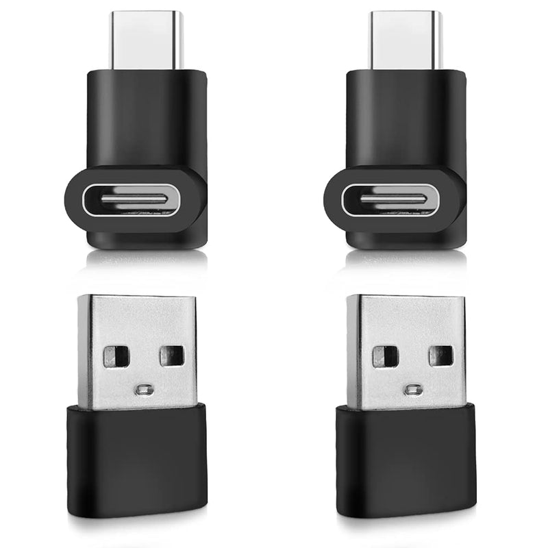 [Australia - AusPower] - 4 Pcs USB C Up & Down Adapter,YuCool USB C Female to USB Male Adapter 90 Degree Upward & Downward Angled Adapter for Tablet and Laptop & Mobile Phone 