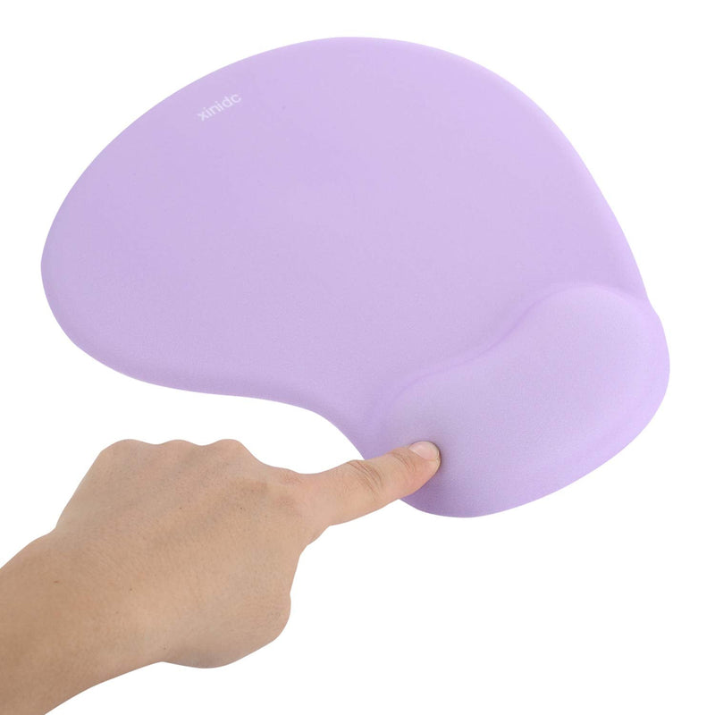 [Australia - AusPower] - Xinidc Ergonomic Computer Mouse Pad with Wrist Rest Support, Pain Relief Mouse Pad with Non-Slip PU Base for Home Office Working Studying (Purple) Purple 