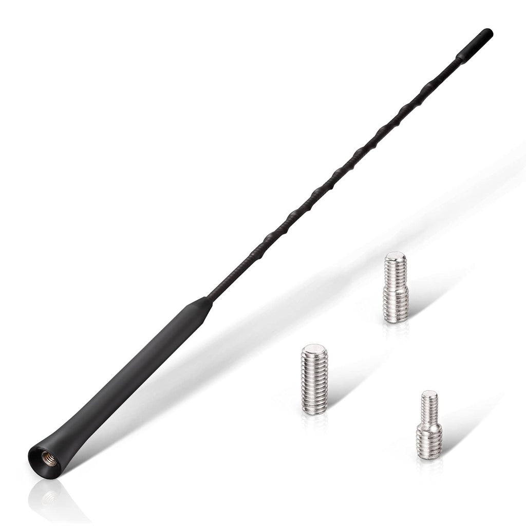 [Australia - AusPower] - Eightwood Universal Vehicle Antenna Replacement 16 inch, AM FM Roof Mount Car Radio Antenna Mast, Flexible Rubber Antennae with M4 M5 M6 Threaded Adapter 