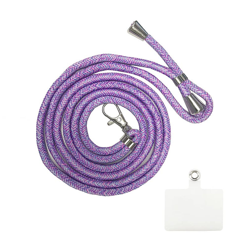 [Australia - AusPower] - Phone Lanyard Set, Includes Adjustable Neck Strap & Phone Tether Tab, Crossbody Phone Lanyard for Phones Full Coverage Case (Purple) 