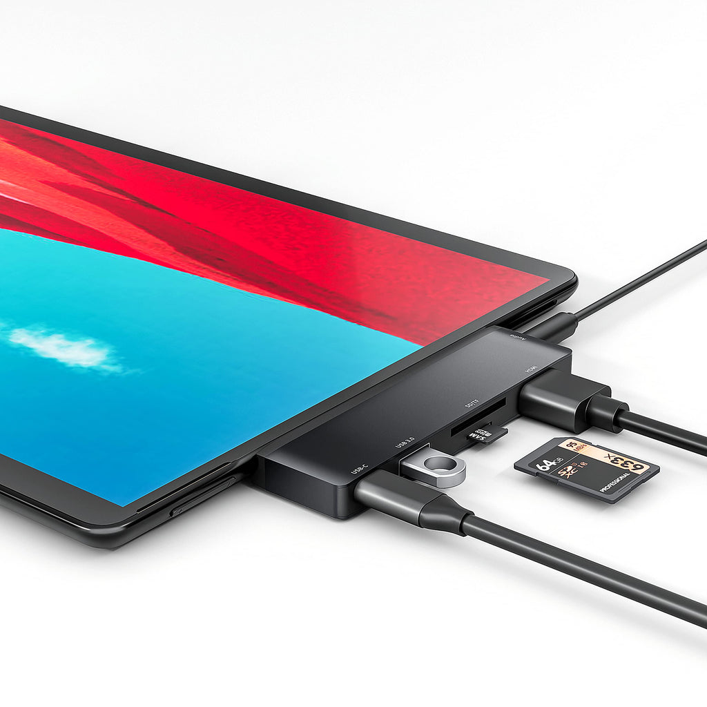 [Australia - AusPower] - Surface Pro X USB C Hub Docking Station SANXI 6-in-1 Microsoft Surface Pro X Accessories Adapter Dock with 4K HDMI Mic/Audio USB 3.0 Ports USB C PD Charging SD/TF Card Reader 