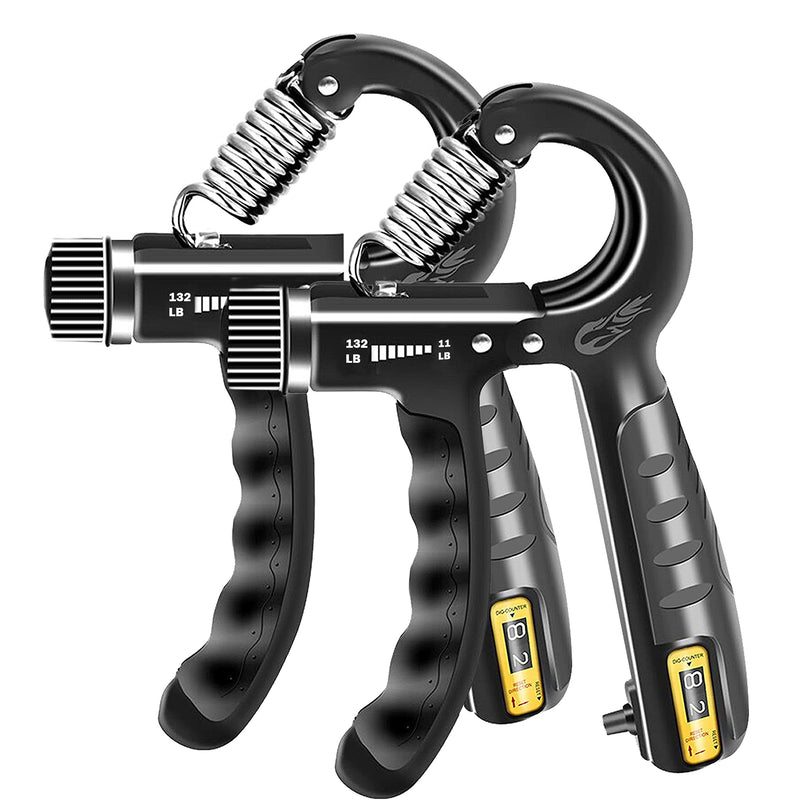 [Australia - AusPower] - FLYFE Grip Strength Trainer 2 Pack 11-132 lbs, Adjustable Resistance Hand Grip Strengthener for Muscle Building and Injury Recovery 
