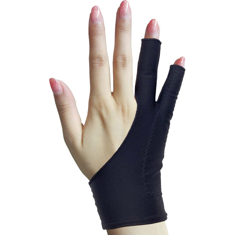 [Australia - AusPower] - Timebetter Artist Drawing Glove, Digital Art Glove for Tablet iPad, Palm Rejection, Two Open Finger, Fit Left Right Hand - L, Pack of 2 2 Finger, Tip Open 