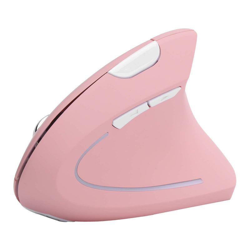 [Australia - AusPower] - Ergonomic Vertical Mouse, 2.4G Wireless Optical Game Mouse, RGB Backlight, Adjustable 4-Level 2400DPI, 6 Button for PC/ Laptop Desktop(Pink) 